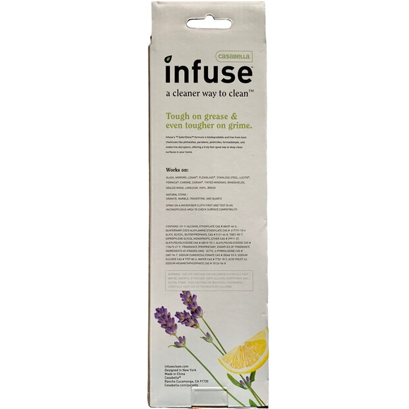 Casabella Infuse Refillable Spray Bottle Cleaning Kit Lavender Lemon - Picture 4 of 6